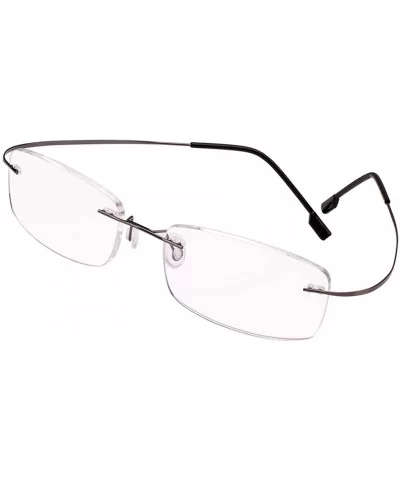 Memory Titanium Frameless Lightweight Reading Glasses Hingeless Flexibled Frames for Mens Womens - Grey - C318QSKT6Q0 $7.37 S...