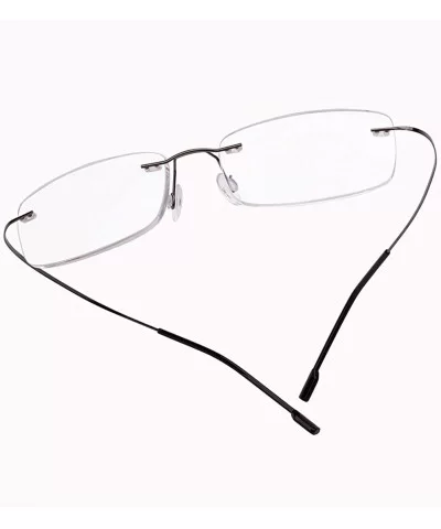 Memory Titanium Frameless Lightweight Reading Glasses Hingeless Flexibled Frames for Mens Womens - Grey - C318QSKT6Q0 $7.37 S...