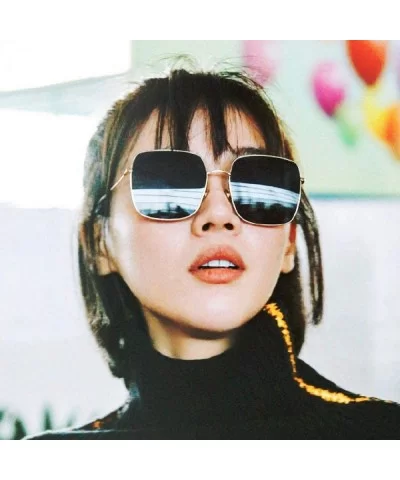 New Brand Designer Celebrity Metal Men Oversized Sunglasses Random Color - Blue - CP18XAIWL46 $6.13 Aviator