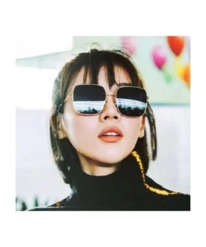 New Brand Designer Celebrity Metal Men Oversized Sunglasses Random Color - Blue - CP18XAIWL46 $6.13 Aviator