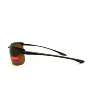 Polarized Rimless Warp Light Weight Mens Sport Sunglasses - Brown - CW11GXIF43D $11.15 Rimless