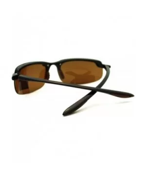 Polarized Rimless Warp Light Weight Mens Sport Sunglasses - Brown - CW11GXIF43D $11.15 Rimless