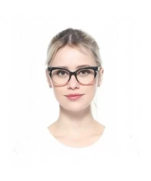 Womens Hit Color Grid Pattern Cat Eye Reading Glass Eyeglass Frame - Black - C618IHUWACM $8.19 Rimless