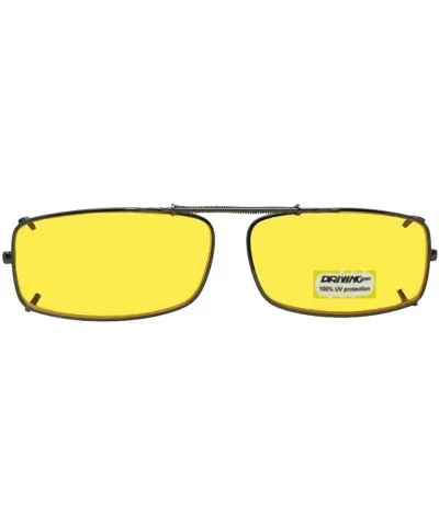 Extra Skinny Rectangle Non Polarized Yellow Clip on - Dark Bronze Frame-yellow Lenses - C6193I5GZ43 $15.72 Rectangular