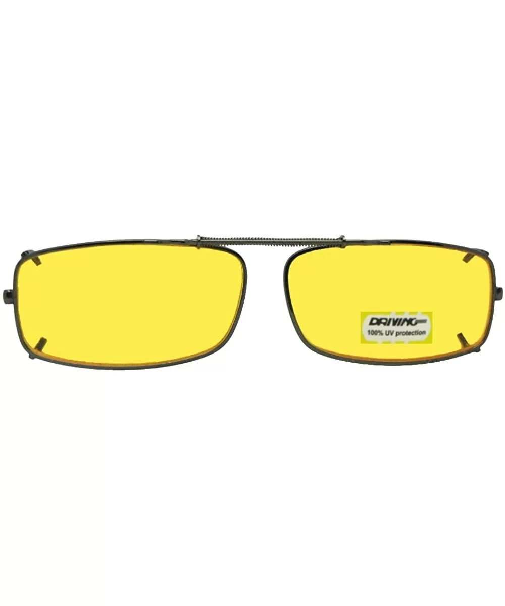 Extra Skinny Rectangle Non Polarized Yellow Clip on - Dark Bronze Frame-yellow Lenses - C6193I5GZ43 $15.72 Rectangular