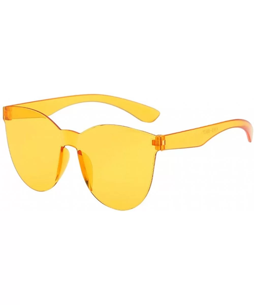 Fashion Jelly Design Style Sunglasses Sexy Retro Sunglasses Resin Lens Sunglasses - Unisex - Yellow - C1199Y4WOAK $10.34 Rimless