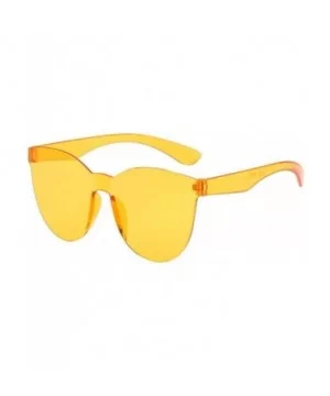 Fashion Jelly Design Style Sunglasses Sexy Retro Sunglasses Resin Lens Sunglasses - Unisex - Yellow - C1199Y4WOAK $10.34 Rimless