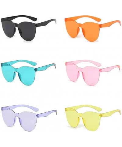 Fashion Jelly Design Style Sunglasses Sexy Retro Sunglasses Resin Lens Sunglasses - Unisex - Yellow - C1199Y4WOAK $10.34 Rimless