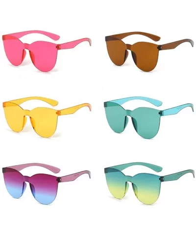 Fashion Jelly Design Style Sunglasses Sexy Retro Sunglasses Resin Lens Sunglasses - Unisex - Yellow - C1199Y4WOAK $10.34 Rimless