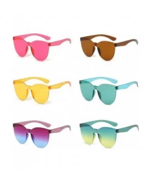 Fashion Jelly Design Style Sunglasses Sexy Retro Sunglasses Resin Lens Sunglasses - Unisex - Yellow - C1199Y4WOAK $10.34 Rimless