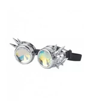 Kaleidoscope Steampunk Rave Glasses Crystal Prism Sunglasses Goggles - Silver - C818SQZUGE7 $12.26 Round