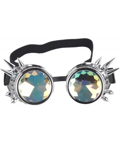 Kaleidoscope Steampunk Rave Glasses Crystal Prism Sunglasses Goggles - Silver - C818SQZUGE7 $12.26 Round