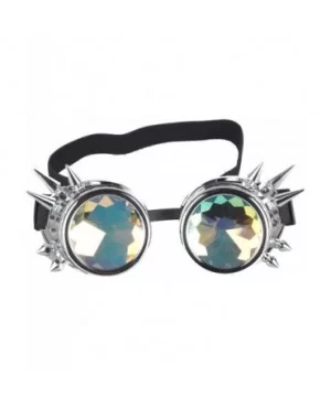 Kaleidoscope Steampunk Rave Glasses Crystal Prism Sunglasses Goggles - Silver - C818SQZUGE7 $12.26 Round