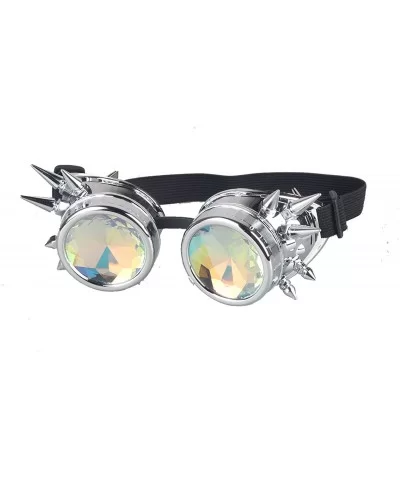 Kaleidoscope Steampunk Rave Glasses Crystal Prism Sunglasses Goggles - Silver - C818SQZUGE7 $12.26 Round