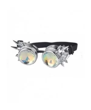 Kaleidoscope Steampunk Rave Glasses Crystal Prism Sunglasses Goggles - Silver - C818SQZUGE7 $12.26 Round