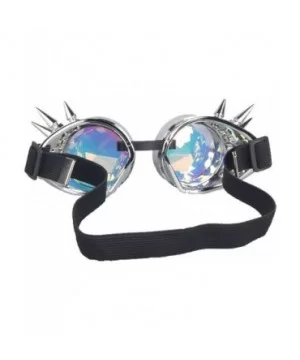 Kaleidoscope Steampunk Rave Glasses Crystal Prism Sunglasses Goggles - Silver - C818SQZUGE7 $12.26 Round