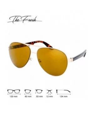 Steel Leather Frame Real Revo Mirror Lens Active Aviator Sunglasses Gift Box - 06-gold-demi Amber/ - C518679Z4EX $11.80 Aviator