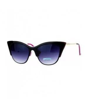 Metal Top Accent Cateye Sunglasses Womens Designer Fashion Shades - Black Purple - CC187IESSON $7.62 Rectangular