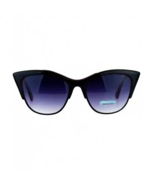 Metal Top Accent Cateye Sunglasses Womens Designer Fashion Shades - Black Purple - CC187IESSON $7.62 Rectangular