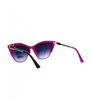 Metal Top Accent Cateye Sunglasses Womens Designer Fashion Shades - Black Purple - CC187IESSON $7.62 Rectangular