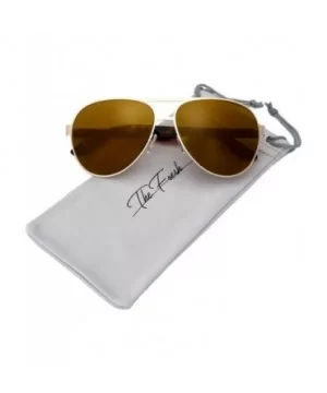 Steel Leather Frame Real Revo Mirror Lens Active Aviator Sunglasses Gift Box - 06-gold-demi Amber/ - C518679Z4EX $11.80 Aviator