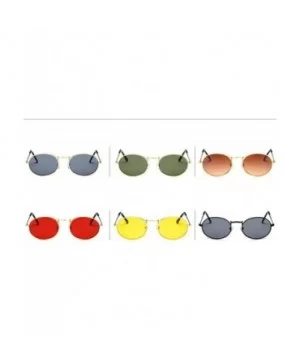 Oval Sunglasses Women Men Retro Aolly Women Sun Glasses Men Ladies Eyewear 4 - 4 - CN18XDWLGXL $5.03 Oval