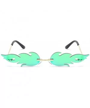 Flame Sunglasses for Women Men-Design Fashion Fire Shades So Sassy 8070 - Green - CE197KN6OHT $5.84 Rimless