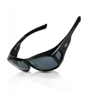 Unisex Wraparound Fitover Glasses Polarized Wear Over Sunglasses 8953 - L Size Black-grey - CG18NA3DU00 $25.50 Sport