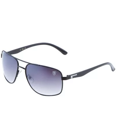 Thin Metal Frame Classic Square Frame Aviator Sunglasses - Smoke Black - CO199GASY7M $16.55 Aviator