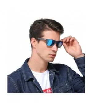 Genuine Mens Polarized Rectangular Adjustable Sunglasses Fashion UV400 Ultra Light Al-Mg - Gray/Blue - CA18LEI326Y $30.18 Rec...