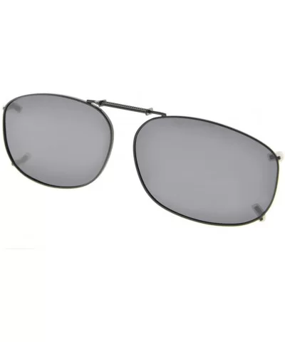 Metal Frame Rim Polarized Lens Clip On Sunglasses 2 1/16"x1 3/8" - C89-grey - C3184OZ4OO3 $7.54 Rectangular