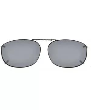 Metal Frame Rim Polarized Lens Clip On Sunglasses 2 1/16"x1 3/8" - C89-grey - C3184OZ4OO3 $7.54 Rectangular