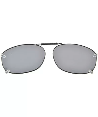 Metal Frame Rim Polarized Lens Clip On Sunglasses 2 1/16"x1 3/8" - C89-grey - C3184OZ4OO3 $7.54 Rectangular