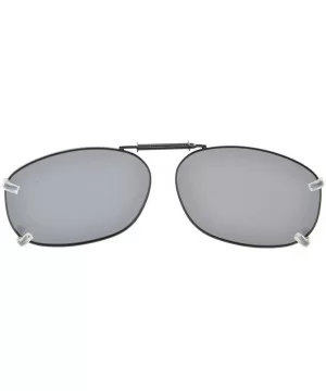 Metal Frame Rim Polarized Lens Clip On Sunglasses 2 1/16"x1 3/8" - C89-grey - C3184OZ4OO3 $7.54 Rectangular