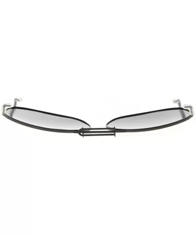 Metal Frame Rim Polarized Lens Clip On Sunglasses 2 1/16"x1 3/8" - C89-grey - C3184OZ4OO3 $7.54 Rectangular