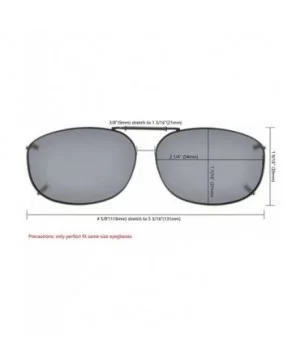 Metal Frame Rim Polarized Lens Clip On Sunglasses 2 1/16"x1 3/8" - C89-grey - C3184OZ4OO3 $7.54 Rectangular