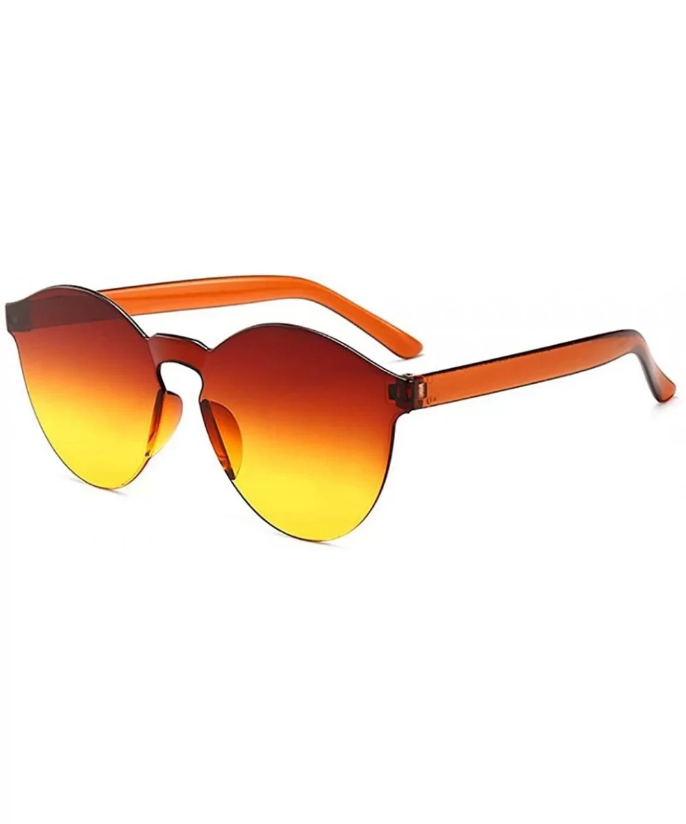 Unisex Fashion Candy Colors Round Outdoor Sunglasses Sunglasses - Orange Yellow - C2190RC934C $11.12 Round