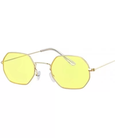 Square Sunglasses Women Shades Retro Classic Vintage Sun Glasses 100% UV400 Protection Eyewear - Gold Yellow - CX18U34ND9G $6...