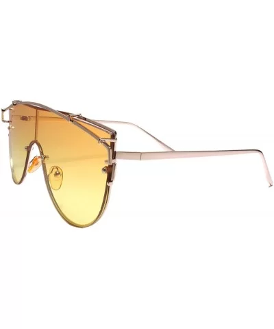 Designer Sophisticated Fancy Fashionable Womens Sunglasses - Brown / Yellow - C418Z0KI9WM $8.98 Aviator