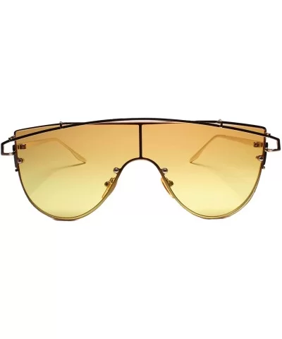 Designer Sophisticated Fancy Fashionable Womens Sunglasses - Brown / Yellow - C418Z0KI9WM $8.98 Aviator