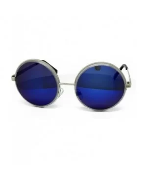 6013 Premium Oversize Vintage Hippie Retro Round Circle Mirror Sunglasses - Premium Round - CT183L7OKTW $14.56 Sport