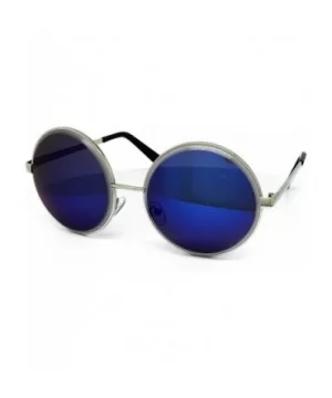 6013 Premium Oversize Vintage Hippie Retro Round Circle Mirror Sunglasses - Premium Round - CT183L7OKTW $14.56 Sport