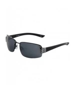 Rectangular King Street Semi Rimless Sunglasses Clear Tint Eyewear - Black - CP195ZRE0Y3 $9.38 Rectangular