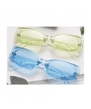 Cat Eye Sunglasses Women Fashion Rectangle Sun Glasses Vintage Candy Color Eyewear Shades - Clear - CM1985CCWS4 $14.08 Round