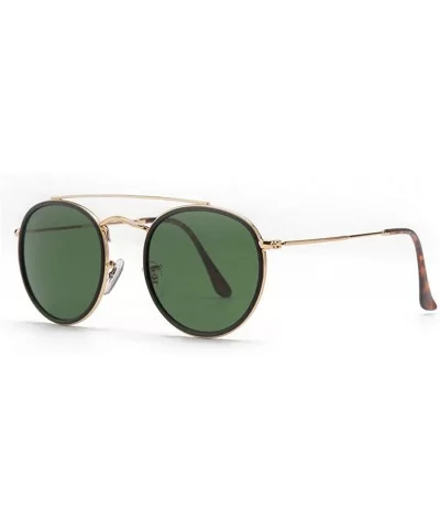 sunglasses polarized men women 51mm glass lens mirror round double - G15-gold-glass - CK18WAZ0GXW $34.80 Round