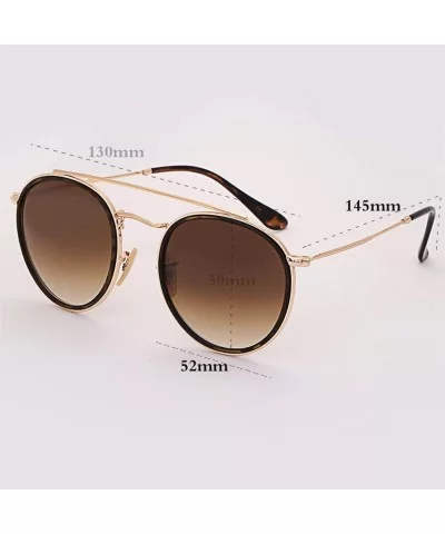 sunglasses polarized men women 51mm glass lens mirror round double - G15-gold-glass - CK18WAZ0GXW $34.80 Round