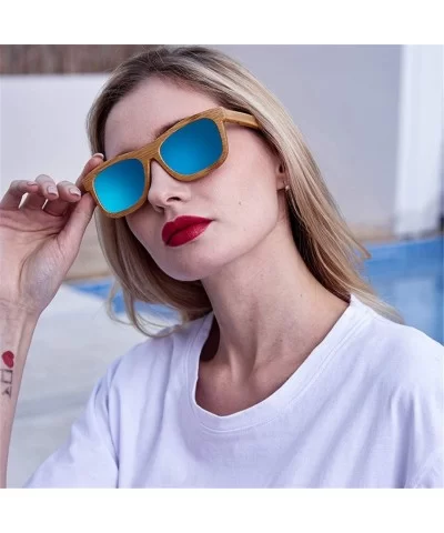 Ladies Sunglasses Women Polarized Retro Vintage Sun Glasses Men Wood Bamboo Sunglasses Designer Square Glasses - CC18XA7TWO2 ...