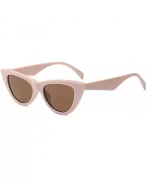 Women Small sunglasse Retro Vintage Cat Eye Eyewear Goggles Resin Frame - Khaki - CO18DUKE0TW $8.56 Goggle