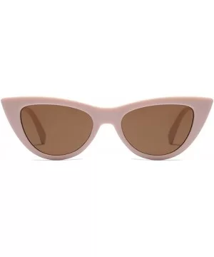 Women Small sunglasse Retro Vintage Cat Eye Eyewear Goggles Resin Frame - Khaki - CO18DUKE0TW $8.56 Goggle