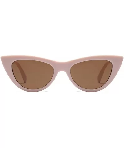 Women Small sunglasse Retro Vintage Cat Eye Eyewear Goggles Resin Frame - Khaki - CO18DUKE0TW $8.56 Goggle